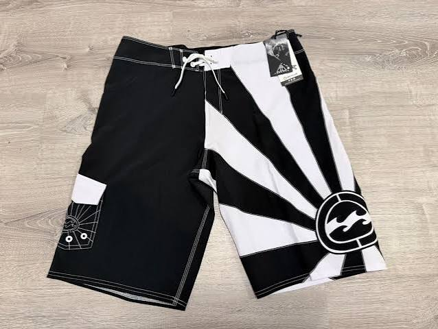 Hardline Monochrome Andy Irons-era boardshort reference in black / white